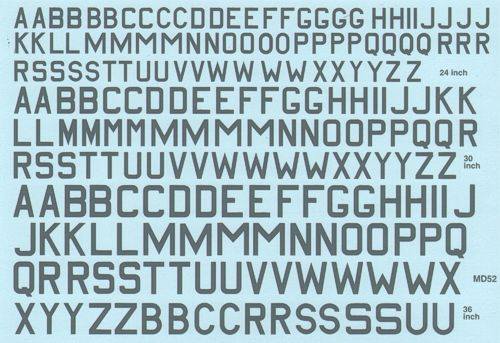 XTRADECAL 1/72 72145 RAF WWII CODE LETTERS MEDIUM SEA GREY 24 30   36 INCH