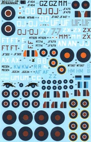 XTRADECAL 1/72 72177 SUPERMARINE SPITFIRE Mk.VIII RAF RCAF SAAF