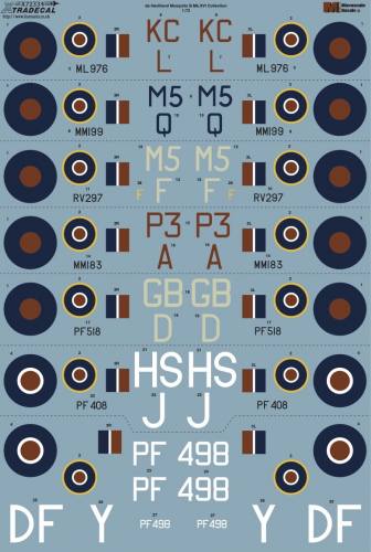 XTRADECAL 1/72 72334 DE HAVILLAND MOSQUITO B MK.XVI COLLECTION