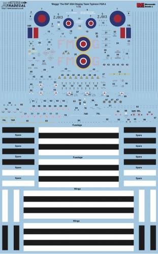 XTRADECAL 1/72 72355 MOGGY THE RAF 2024 DISPLAY TEAM TYPHOON FGR.4