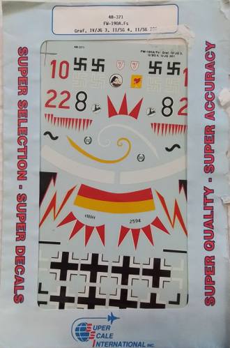 DISCOUNT DECALS 1/48 4519 SSI 48-371 FW-190A.FS GRAF 