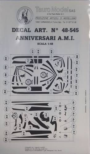 DISCOUNT DECALS 1/48 4524 48-545 TAURO MODEL  ANNIVERSARI A.M.I