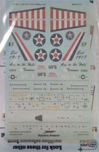 DISCOUNT DECALS 1/48 4536 SSI MS481214 F-16C 111TH FS/147TH FWSQ. CDR.
