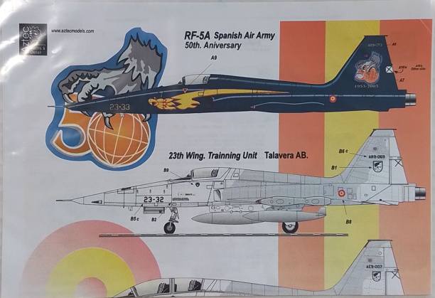 DISCOUNT DECALS  4544 AZTEC 48033 RF-5A SPANISH AIR ARMY 50TH. ANIVERSARY