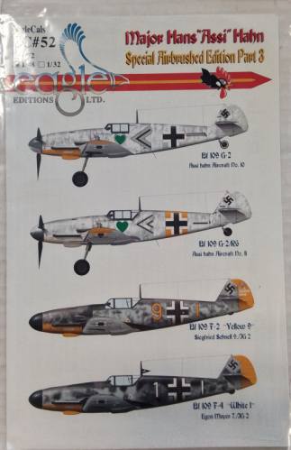 DISCOUNT DECALS 1/48 4569 EAGLE CALS EC 52 MAJOR HANS ASSI HAHN SPECIAL AIRBRUSHED EDITION PART 3
