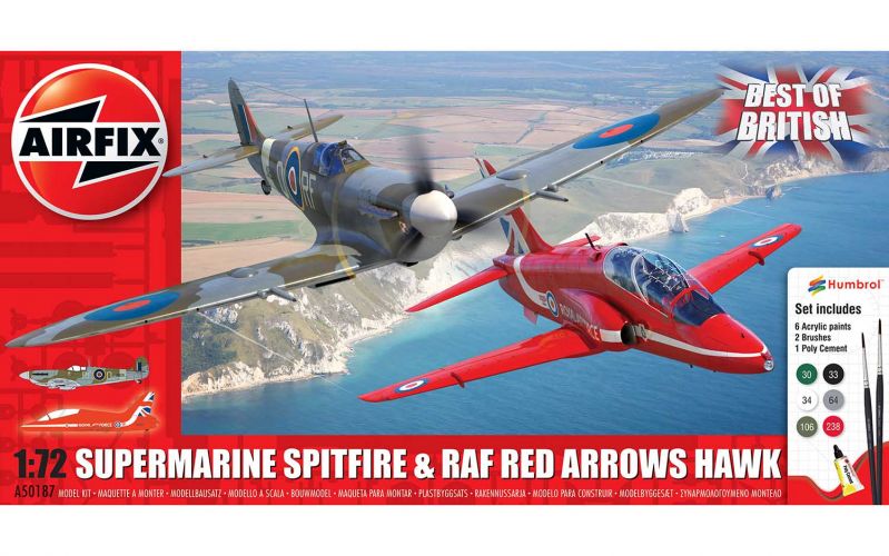 AIRFIX 1/72 50187 BEST OF BRITISH SPITFIRE AND HAWK