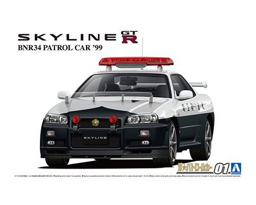 AOSHIMA 1/24 06280 NISSAN BNR34 SKYLINE GT-R PATROL CAR  99