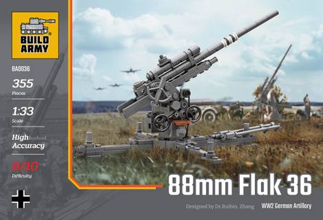 BUILD ARMY 1/33 B0036 88MM FLAK 36