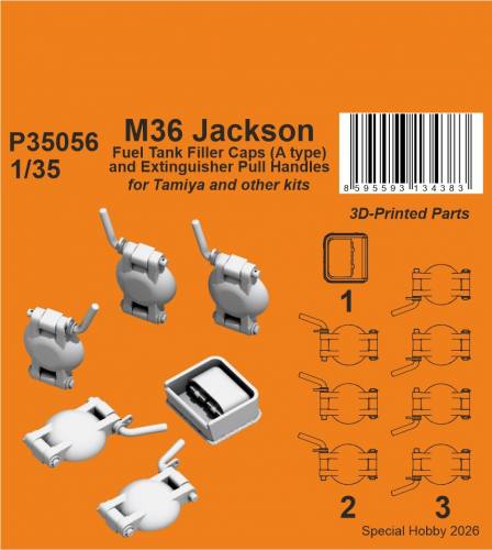 CMK 1/35 P35056 M36 JACKSON FUEL TANK FILLER CAPS AND EXTINGUISHER PULL HANDLES