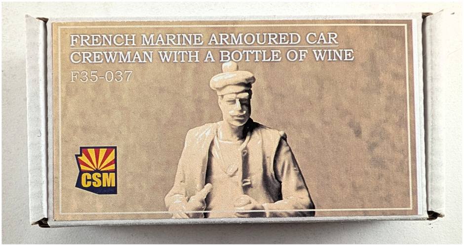 COPPER STATE MODELS 1/35 F35-037 FRENCH MARINE ARMOURED CAR CREWMAN WITH A BOTTLE OF WINE