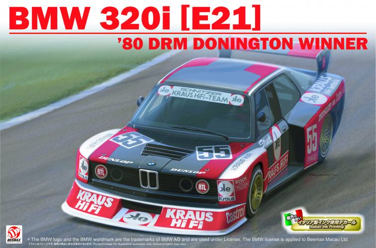 BEEMAX 1/24 24028 BMW 320I E21  80 DRM DONINGTON WINNER