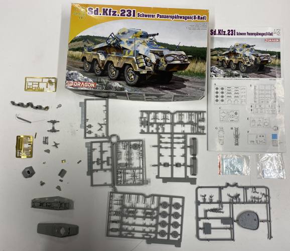 KINGKIT MODEL SCRAPYARD 1/72 DRAGON 7483 SD.KFZ.231 SCHWERER PANZERSPAHWAGEN  STARTED 