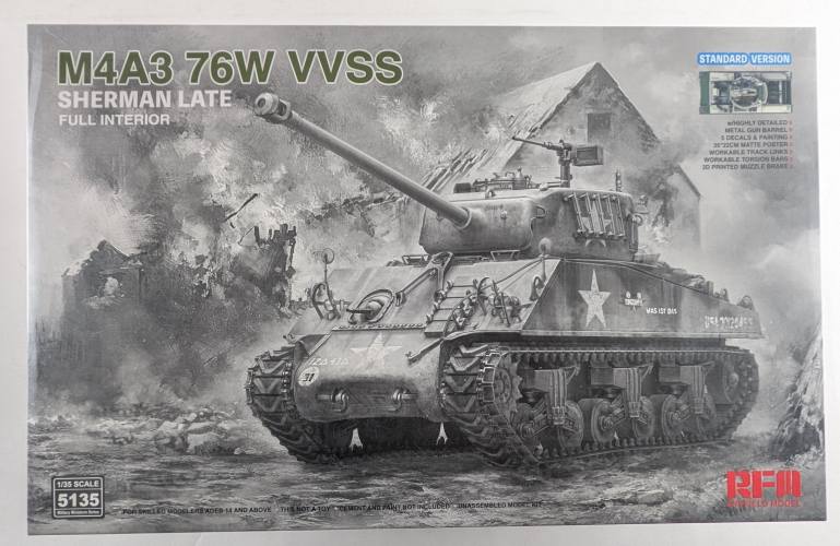 RYE FIELD MODEL 1/35 5135 M4A3 76W VVSS SHERMAN LATE FULL INTERIOR
