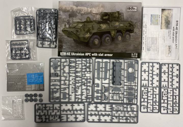 KINGKIT MODEL SCRAPYARD 1/72 IBG 72118 BTR-4E UKRAINIAN APC WITH SLAT ARMOUR  PRIMED WHEELS 