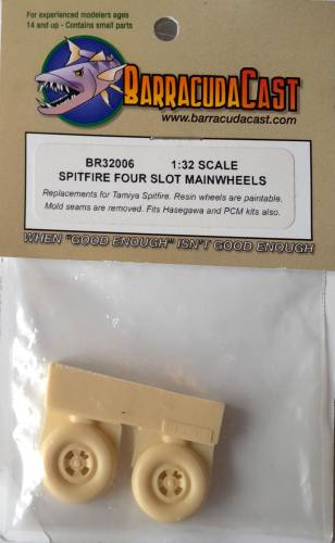 BARRACUDACAST 1/32 BR32006 SPITFIRE FOUR SLOT MAINWHEELS