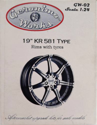 GERONIMO WORKS 1/24 GW-02 19 INCH KR 581 TYPE RIMS WITH TYRES