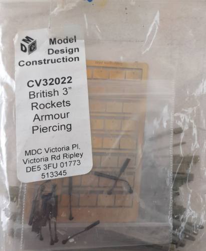 MODEL DESIGN CONSTRUCTION 1/32 CV32022 BRITISH 3 INCH ROCKETS ARMOUR PIERCING