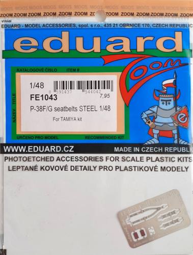 EDUARD 1/48 FE1043 P-38F/G SEATBELTS STEEL