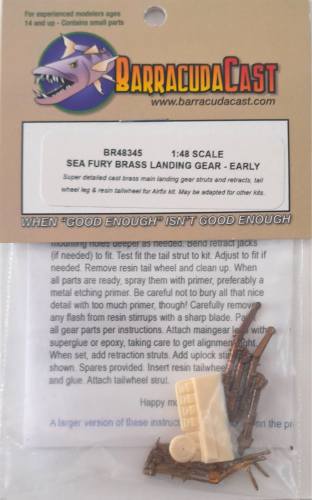 BARRACUDACAST 1/48 BR48345 SEA FURY BRASS LANDING GEAR - EARLY
