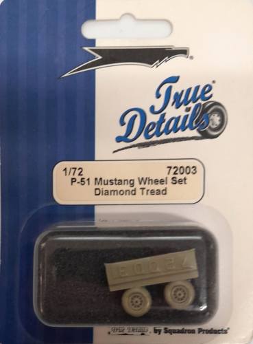 TRUE DETAILS 1/72 72003 P-51 MUSTANG WHEEL SET DIAMOND TREAD