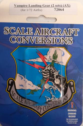 SCALE AIRCRAFT CONVERSIONS  1/72 72064 VAMPIRE LANDING GEAR  2 SETS   AX 