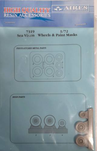AIRES HOBBY MODELS 1/72 7319 SEA VIXEN WHEELS   PAINT MASKS