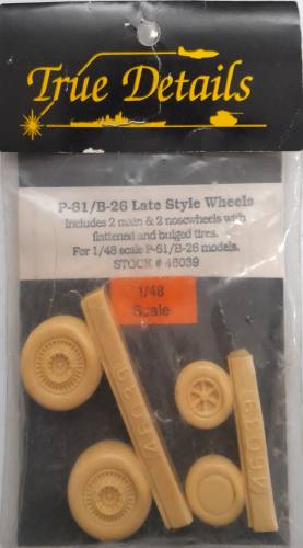 TRUE DETAILS 1/48 46039 P-61/B-26 LATE STYLE WHEELS