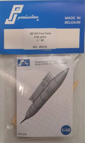 PJ PRODUCTIONS 1/48 481216 RP 825 FUEL TANK WITH PYLON