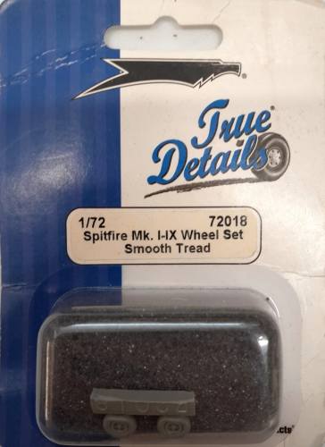TRUE DETAILS 1/72 72018 SPITFIRE MK I-IX WHEEL SET SMOOTH TREAD