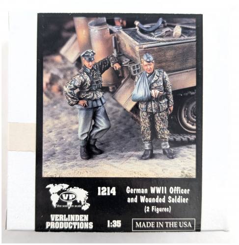 VERLINDEN PRODUCTIONS 1/35 1214 GERMAN WWII OFFICER AND WOUNDED SOLDIER