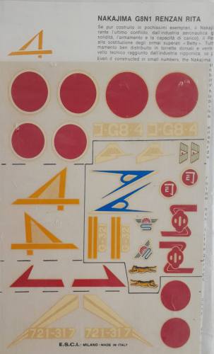 DISCOUNT DECALS  5516. 721-317 NAKAJIMA G8N1 RENZAN RITA ESCI
