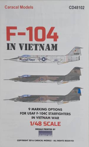 DISCOUNT DECALS 1/48 5548. CD48102 F-104 IN VIETNAM CARACAL MODELS