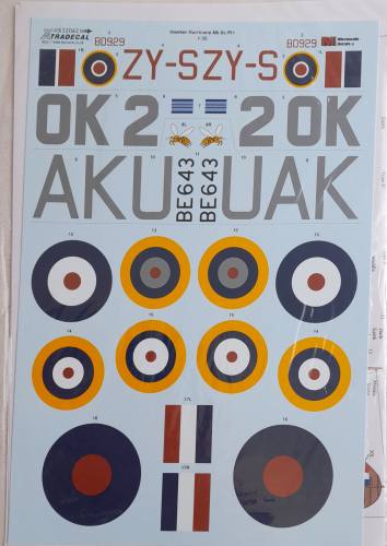 DISCOUNT DECALS 1/32 5594 32062 HAWKER HURRICANE MK.IIC PT1 XTRADECAL