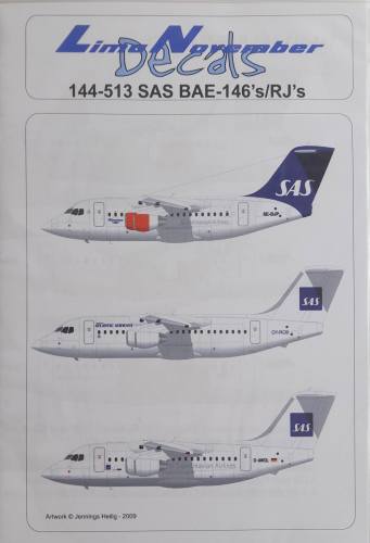 DISCOUNT DECALS 1/144 5622 144-513 SAS BAE-146   S/RJ   S LIMA NOVEMBER DECALS