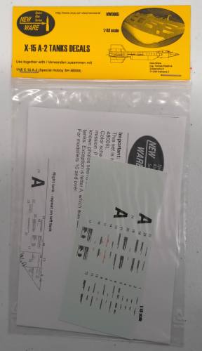 DISCOUNT DECALS 1/48 5638 NWDD005 X-15 A-2 TANKS DECALS NEW WARE