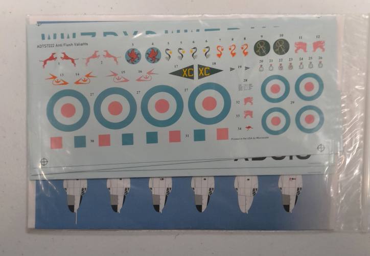 DISCOUNT DECALS  5649 ADTS7222 ANTI FLASH VALIANTS MICROSCALE