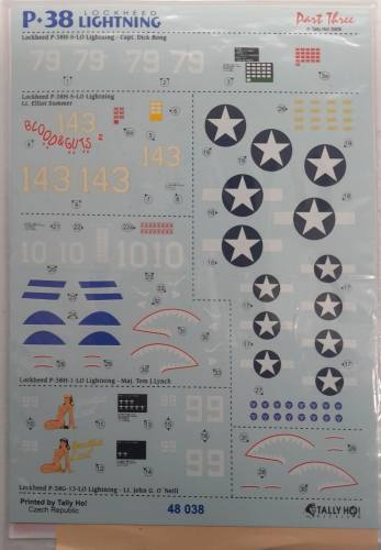 DISCOUNT DECALS  5654 48 038 P-38 LIGHTNING DECALS TALLY HO 