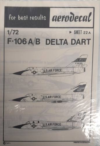 DISCOUNT DECALS 1/72 5656 SHEET 22A F-106 A/B DELTA DART AERODECAL