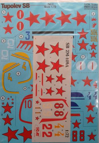 DISCOUNT DECALS 1/72 5702 72-293 TUPOLEV SB PRINT SCALE