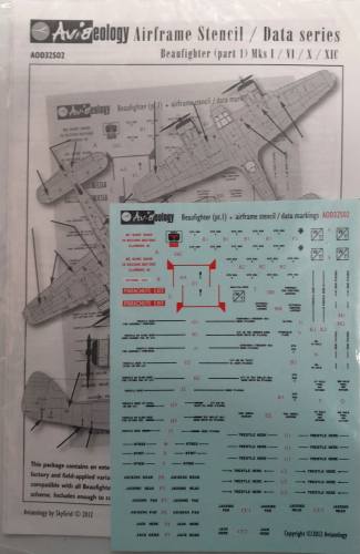 DISCOUNT DECALS  5796 AOD32S02 BEAUFIGHTER  PART 1  MKS I / VI / X / XIC AVIOLOGY