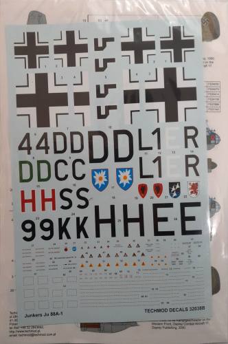DISCOUNT DECALS 1/32 5794 32038B JUNKERS JU 88A-1 DECALS TECHMOD
