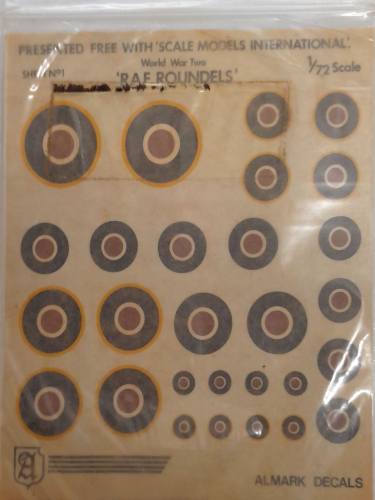 DISCOUNT DECALS 1/72 5799 SH1 RAF ROUNDELS ALMARK DECALS