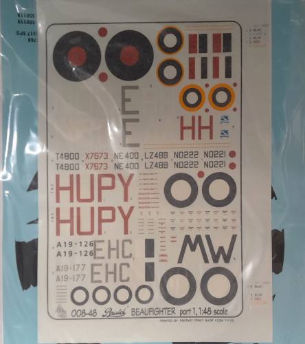 DISCOUNT DECALS 1/48 5800 ADS 008-48 BRISTOL BEAUFIGHTER PART 1 