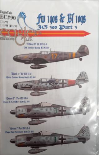 DISCOUNT DECALS 1/72  1/48  1/32 5808 EC90 FW 190S   BF 109S JG 300 PART 3 EAGLE EDITIONS