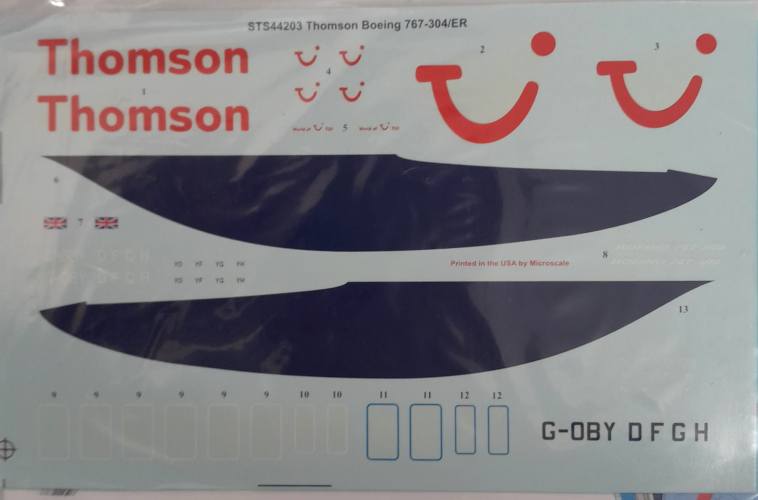 DISCOUNT DECALS  5822 STS44203 THOMSON BOEING 767-304/ER 26 decals