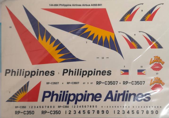 DISCOUNT DECALS 1/144 5823 144-894 PHILIPPINE AIRLINES AIRBUS A350-941 26 decals