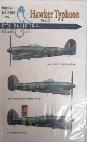 DISCOUNT DECALS 1/24  5832 EC 160 HAWKER TYPHOON PART II Eagle Editions Ltd
