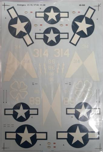 DISCOUNT DECALS 1/48 5834 48-568 AVENGERS VC-76 VT-83 VC-88 superscale