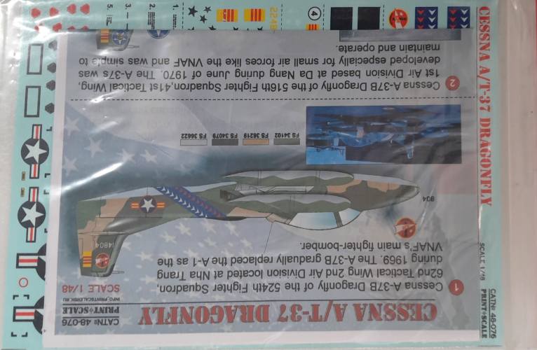 DISCOUNT DECALS 1/48 5886 48076 CESSNA A/T-37 DRAGONFLY Print Scale