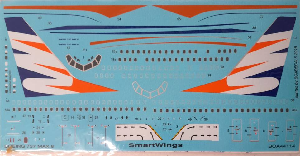 DISCOUNT DECALS 1/144 6062 BOA44114 BOEING 737 MAX 8 SMARTWINGS BOADECALS